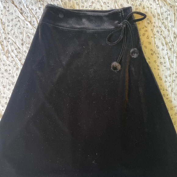 Velour Mid Length Skirt - Picture 1 of 4